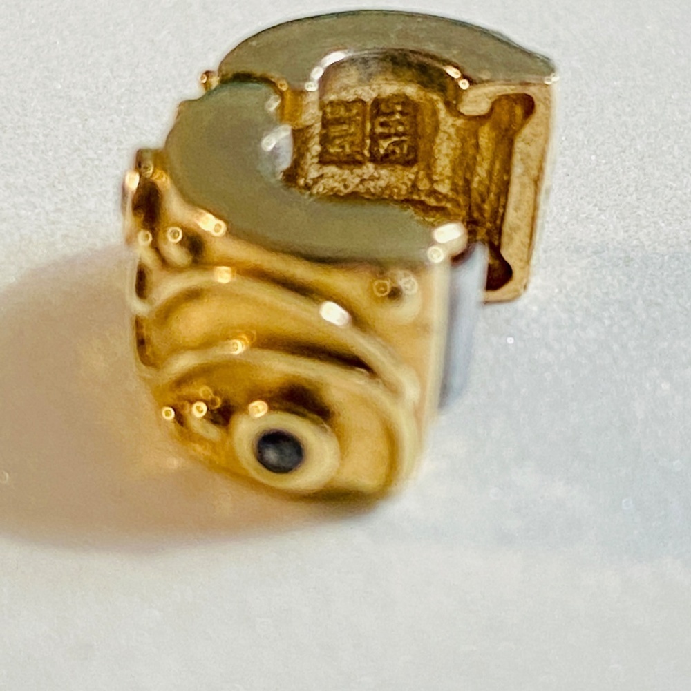 Authentic Pandora 14K Gold Babbling Brook Clip with Sapphires - 750418SA - Picture 2 of 3
